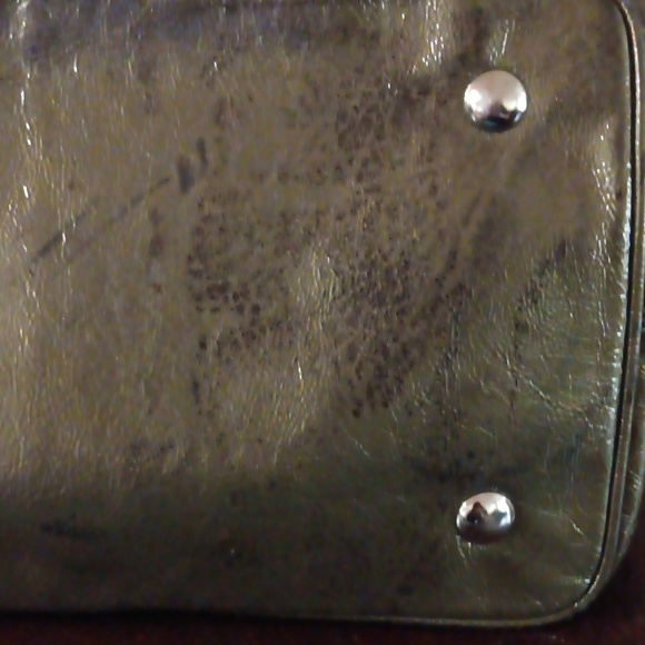COACH VINTAGE DARK OLIVE PATENT LEATHER SHOULDERBAG - Picture 15 of 15
